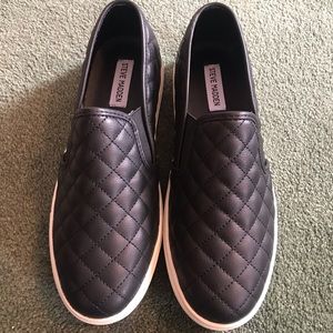 Steve Madden Quilted Black Slip-on Sneakers